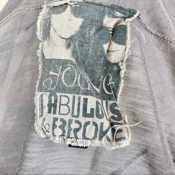 Young, Fabulous and Broke Sweater Taupe Lightweight Pullover - Picture 8 of 9